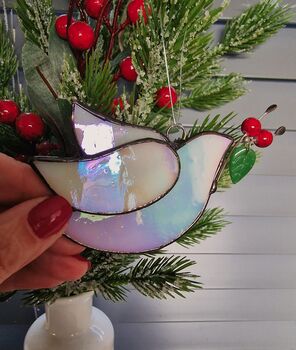 Glass White Dove Christmas Ornaments Gifts, 8 of 10