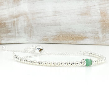 Silver Emerald May Birthstone Bracelet, 2 of 11