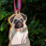 Pug Hanging Wooden Christmas Decoration, thumbnail 5 of 6