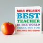 Personalised Best Teacher In The World Card, thumbnail 1 of 3