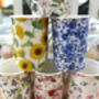 Set Of Six Straight Mugs In Assorted Floral Designs, thumbnail 3 of 10
