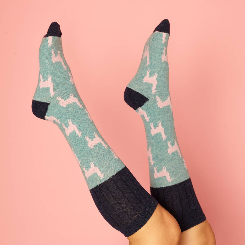 Ladies Soft Lambswool Socks : Animal, 1 of 2