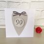 90th Heart Birthday Card ~ Handmade, thumbnail 2 of 3