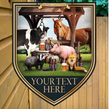 Watering Hole Personalised Home Pub Sign / Man Cave, 6 of 8