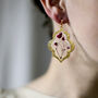 Moroccan Style Magenta Baby Breath Stud Earrings, thumbnail 1 of 5