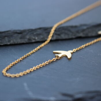 Bird Pendant Choker Necklace 18ct Gold Plated Jewellery, 6 of 7