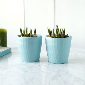 Turquoise Ripple Plant Pot, 2 of 2