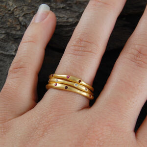 July Ruby And Amethyst Gemstone Stacking Ring
