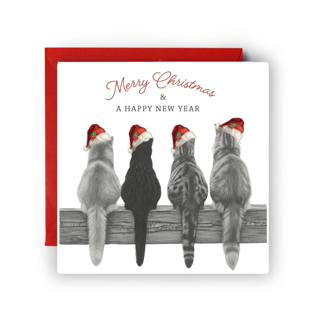 Merry Christmas Cats Christmas Card, 1 of 4