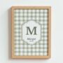 Personalised Sage Gingham Art Print, thumbnail 1 of 6