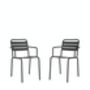 Set Of Two Charcoal Garden Chairs, thumbnail 3 of 6