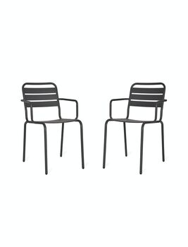 Set Of Two Charcoal Garden Chairs, 3 of 6