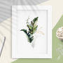 Tropical Leaf Print Set Of Four Illustration Green Gold, thumbnail 2 of 9