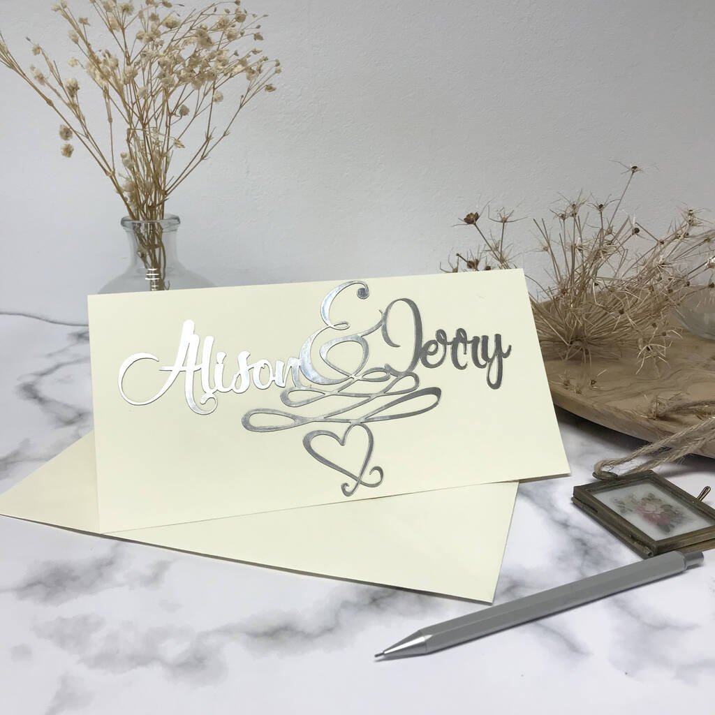 Personalised Entwined Names Wedding/Engagement Card, 1 of 12