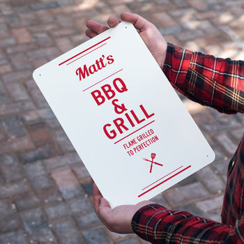 Personalised Bbq And Grill Metal Sign, 3 of 7