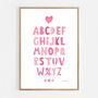 Alphabet Pink Scandi Nursery Print, thumbnail 5 of 5
