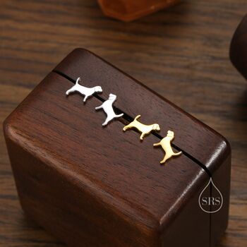 Sterling Silver Tiny Beagle Dog Stud Earrings, 2 of 11