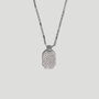 Mixed Pave Dog Tag Pendant In Rhodium Plated Sterling Silver And Cz, thumbnail 1 of 10