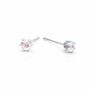 Sterling Silver Opal Micro Stud Earrings – 3mm, thumbnail 3 of 4