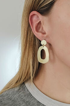Brass Freeform Double Circle Studs, 2 of 3