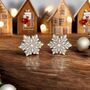 Two Wooden Snowflakes, Chunky Blocks, Tabletop Christmas Decorations, thumbnail 1 of 3