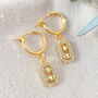 Harmony Gold Plated Leverback Hoop Earrings, thumbnail 1 of 5