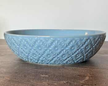 Blue Diamond Patterned Pasta/Serving Bowl, 22cm, 2 of 2