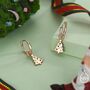 Dainty Christmas Tree Charm Hoop Earrings In Sterling Silver, thumbnail 4 of 10