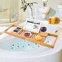 Extendable Luxury Bamboo Bathtub Caddy Bath Tray, thumbnail 1 of 5