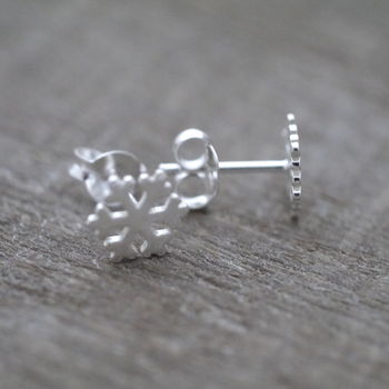 Personalised Sterling Silver Snowflake Earrings, 12 of 12