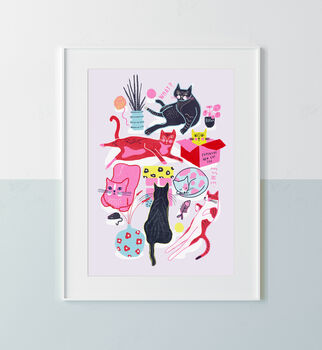Funny Cat Illustration Print, 3 of 4