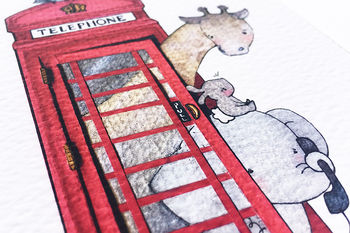 Personalised British Telephone Box Print For Kid's Room, 5 of 9