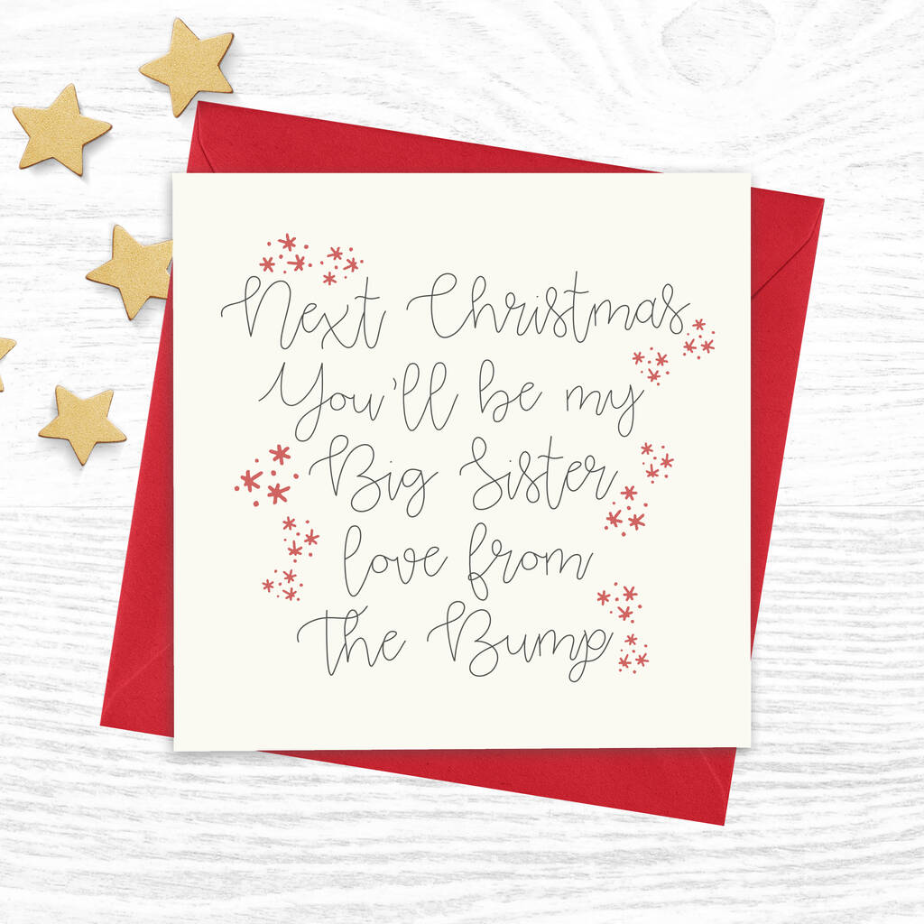Next Christmas You'll Be My Big Sister Script Card By Parsy Designs