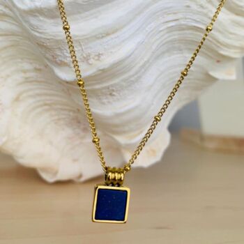 The Dawny Square Blue Lapis Necklace, 3 of 6