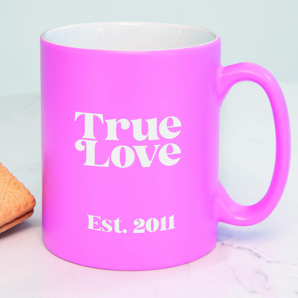 True Love Personalised Pink Mug, 1 of 3
