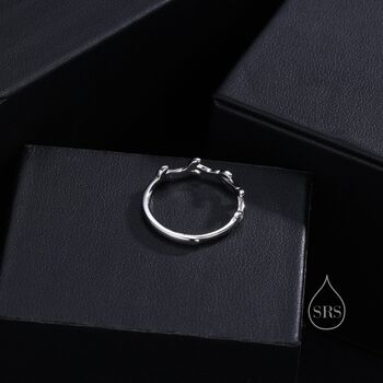 Minimalist Olive Branch Ring In Sterling Silver, 7 of 10
