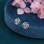 Mackintosh Rose Stud Earrings In Sterling Silver, thumbnail 3 of 11