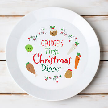 Personalised 'First Christmas Dinner' Plastic Plate, 2 of 3