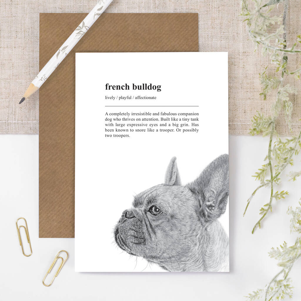 Funny French Bulldog Illustration Card For Dog Lovers, 1 of 8