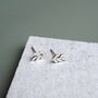 Small Sterling Silver Delicate Leaf Stud Earrings, thumbnail 2 of 6