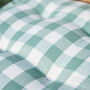 Set Of Two Green Gingham Seat Pads With Buttons, thumbnail 3 of 4
