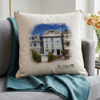 Personalised House Digital Drawing Cushion, 2 of 8