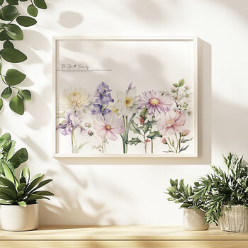 Personalised Family Print With Birth Flowers, 2 of 7