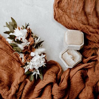Soleil Rust Hydrangea Dried Flower Wedding Headpiece, 3 of 4
