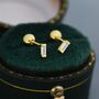 Sterling Silver Extra Tiny Baguette Cz Screw Back Earrings, thumbnail 6 of 11