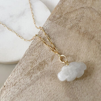 Moonstone Cloud Paperclip Necklace, 7 of 8