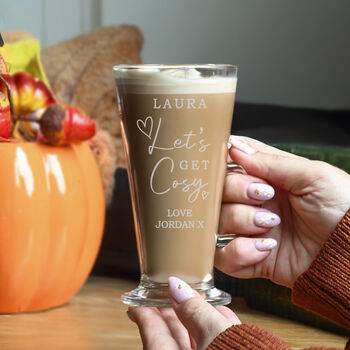 Personalised Latte Glass Get Cosy Gift, 2 of 3