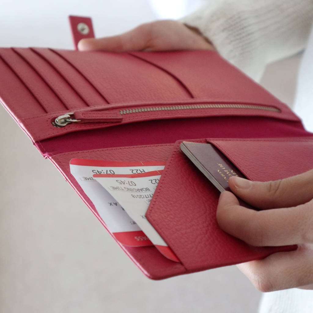 Ladies Personalised Gold Leather Travel Wallet By The British Belt