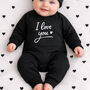 Love You New Baby Gift Set For Boys Or Girls Babygrow + Hat + Bib, thumbnail 2 of 6