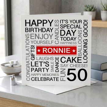 Personalised 50th Birthday Card, 2 of 5